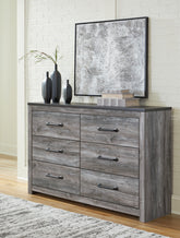 Prime Furniture - Ashley Furniture - Bronyan Bedroom - Six Drawer Dresser / Dark Gray - B1290-31